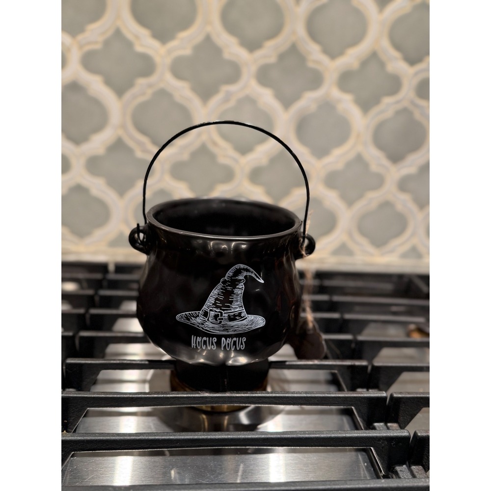 Hocus‎ Pocus Witch Hat Black Ceramic Cauldron Halloween Decor Spooky Season